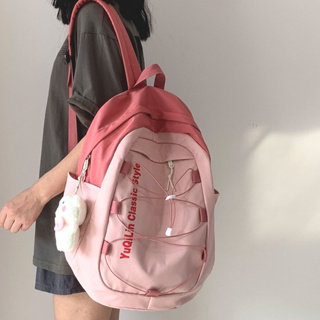 กระเป๋าเป้สะพายหลังโรงเรียนบล็อกสีความจุขนาดใหญ่กันน้ำ Bookpack สบาย ๆ สำหรับผู้หญิงสาว NAVEE