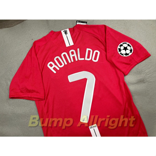 Retro : เสื้อฟุตบอลย้อนยุค แมน ยู Man Utd Home 2008 Final Moscow + 7 RONALDO, 10 ROONEY, 18 SCHOLES, เสื้อเปล่า