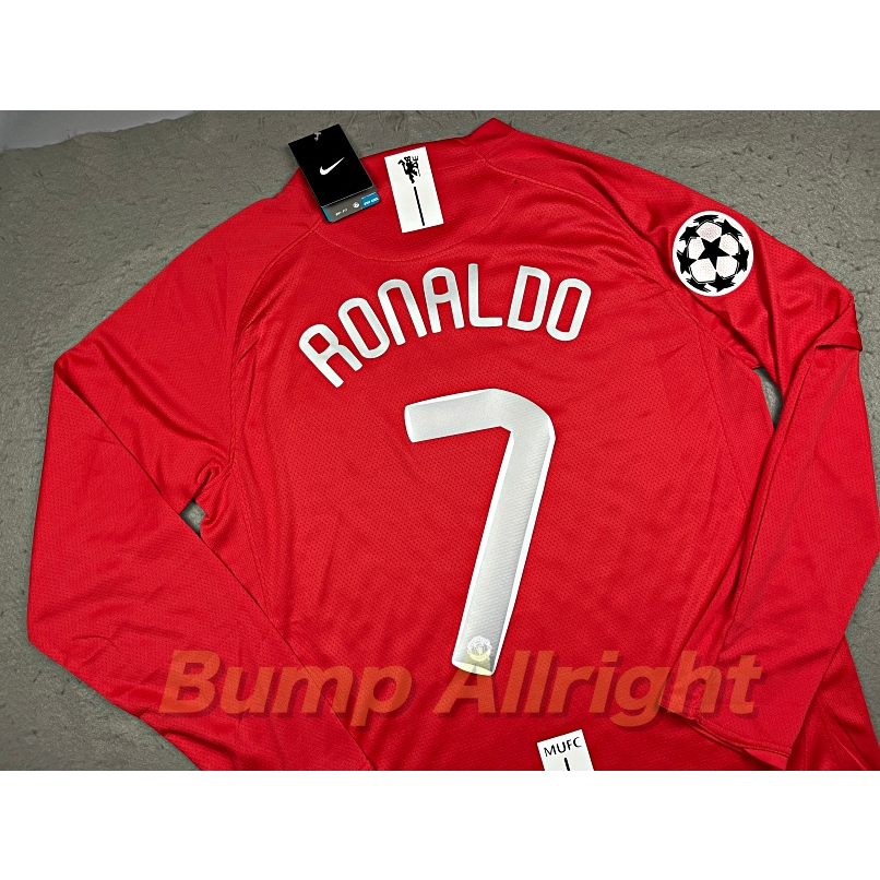 retro-เสื้อฟุตบอลย้อนยุค-แขนยาว-แมน-ยู-เหย้า-man-utd-home-2008-final-moscow-7-ronaldo-เสื้อเปล่า