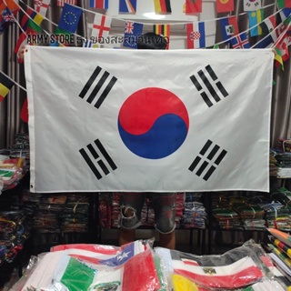 &lt;ส่งฟรี!!&gt; ธงชาติ เกาหลีใต้  South Korea 4 Size พร้อมส่งร้านคนไทย