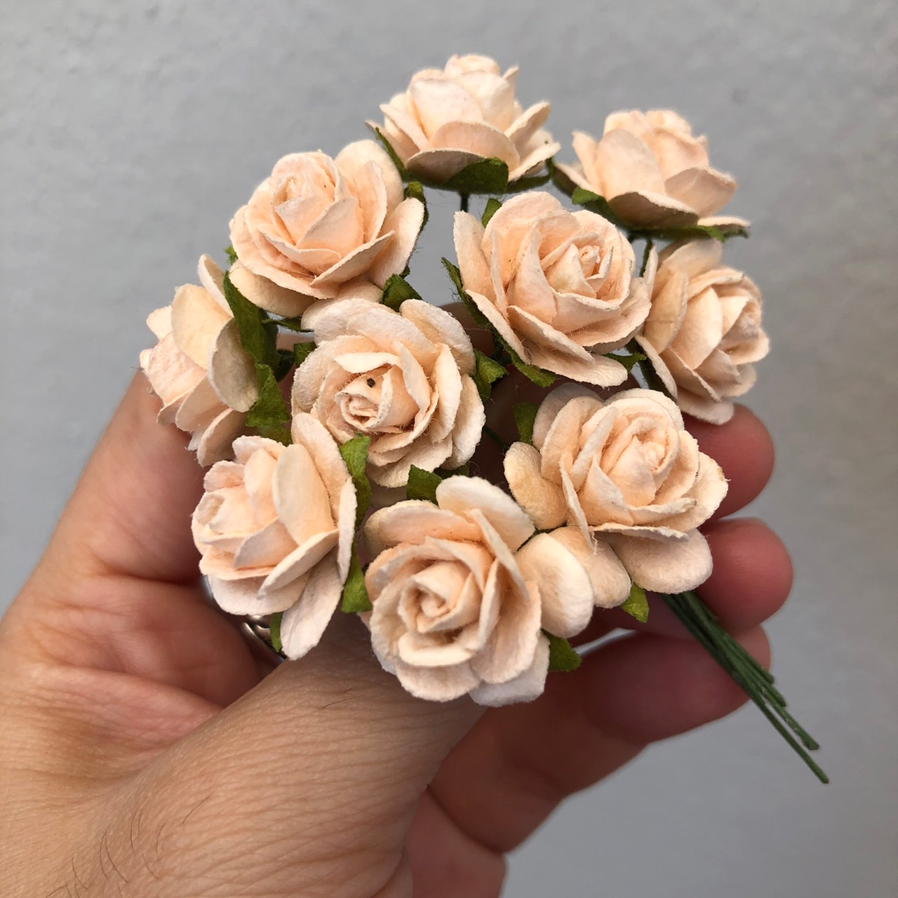 ดอกไม้กระดาษสาดอกไม้กุหลาบขนาดเล็กสีครีม-77-ชิ้น-ดอกไม้ประดิษฐ์สำหรับงานฝีมือและตกแต่ง-พร้อมส่ง-f252