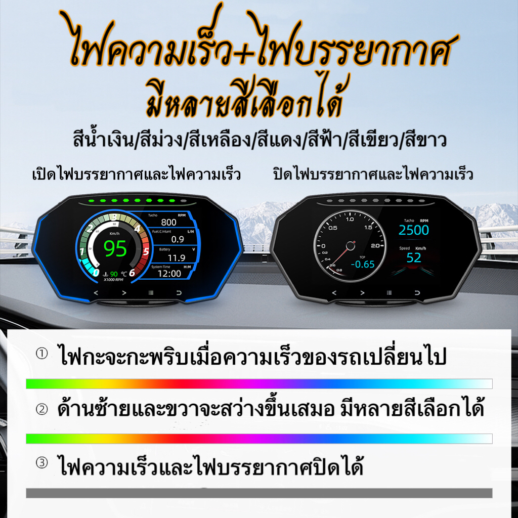 เกจ-obd2-สมาร์ทเกจ-smartgauge-เกจวัดความร้อน-วัดรอบ-รถยนต์-เกจวัดรถยนต์-เกจวัดความเร็ว-รุ่นf11-รุ่นอัพเกรดของ-p6-f8-gp