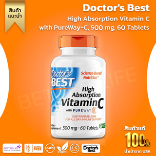 Doctors Best, Early Release Vitamin C with PureWay-C, 500 mg, 60 Tablets(No.3061)