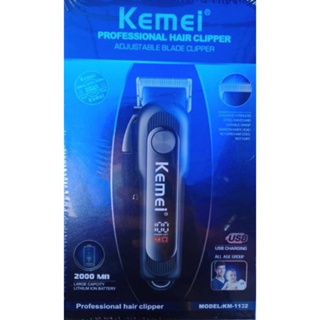 สินค้าพร้อมส่ง แบตตาเลี่ยนKEMEI KM-1132 แบตตาเลี่ยน ปัตตาเลี่ยนตัดผมไฟฟ้าไร้สาย พร้อมที่รองหวี 4 ชิ้น