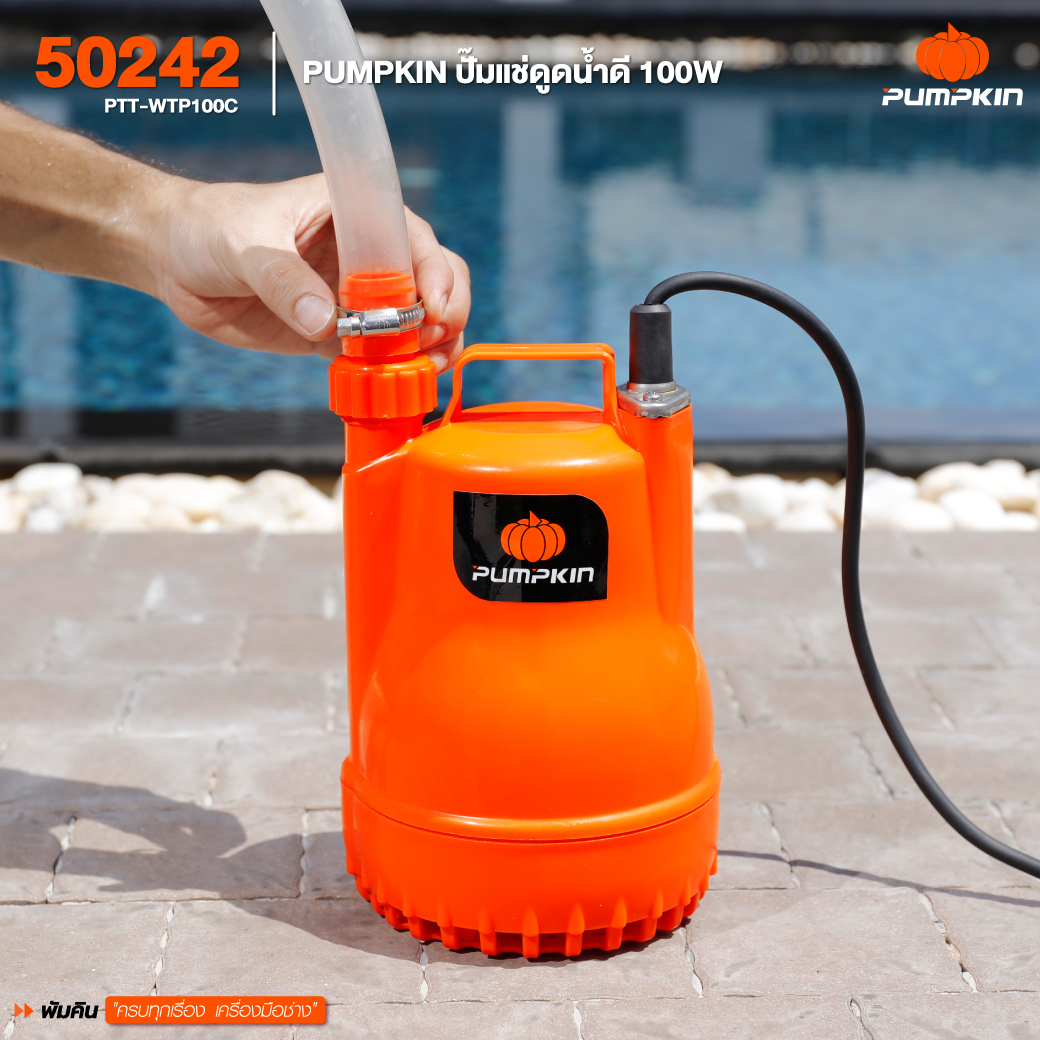 pumpkin-50244-ptt-wtp250dw-ปั๊มแช่ดูดน้ำเสีย-250w-จัดการน้ำขัง-น้ำท่วม-เปลี่ยนน้ำบ่อปลา-ทำน้ำพุ-มอเตอร์ทองแดงแท้