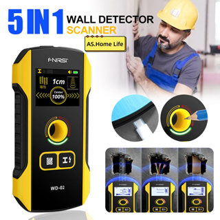 🛠️WD-02 Stud Finder Wall Scanner Detector 5 in 1 USB ชาร์จได้พร้อมรูวางตำแหน่งสำหรับเครื่องตรวจจับสายไฟโลหะ AC