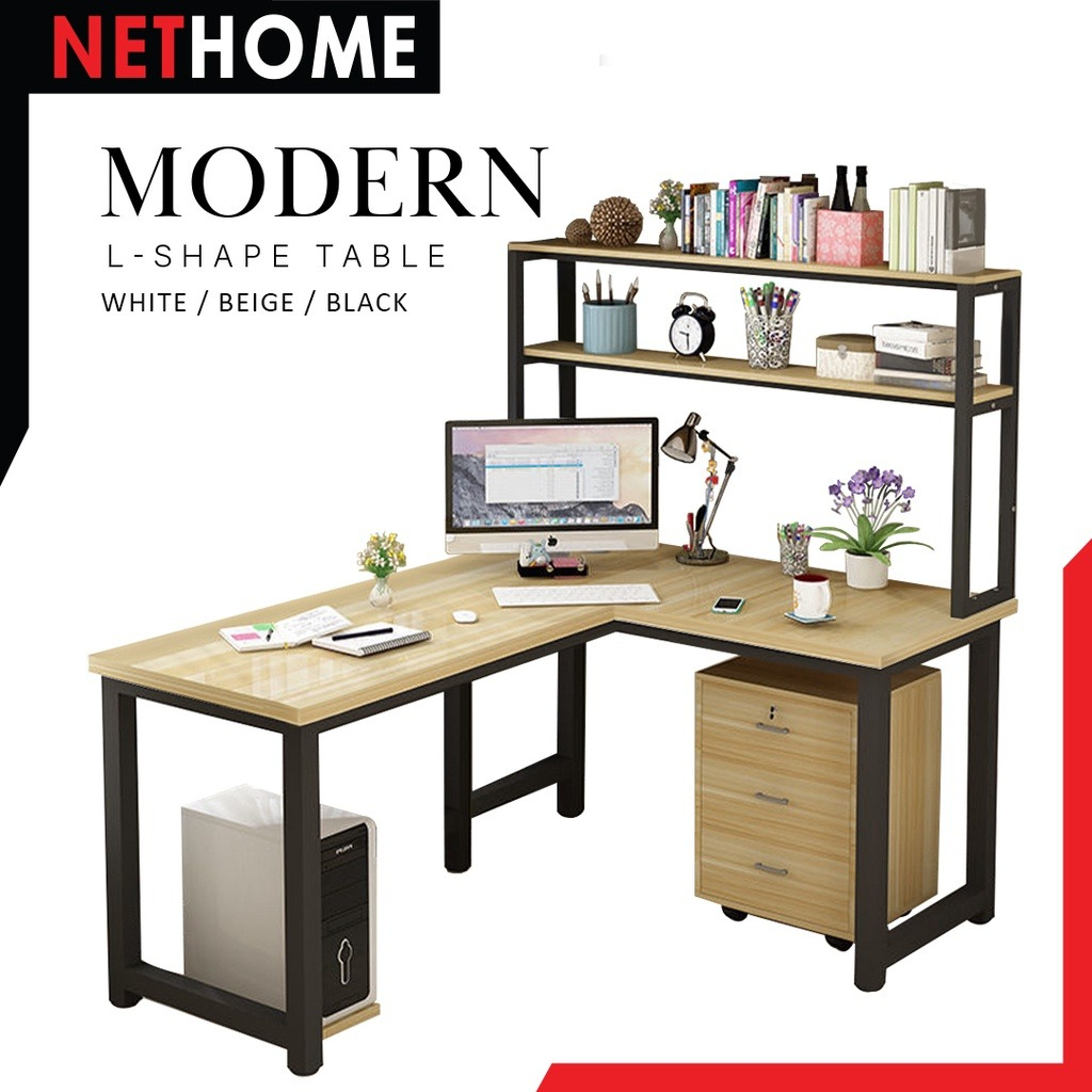 nethome-amabile-โต๊ะทำงาน-เรียน-ตัวแอล-ชั้นวางของ-l-shape-table