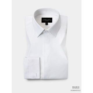 Classic French Cuff White Bold Edge Collar Cotton - เสื้อเชิ้ตสีขาวสำหรับใส่กระดุมข้อมือ
