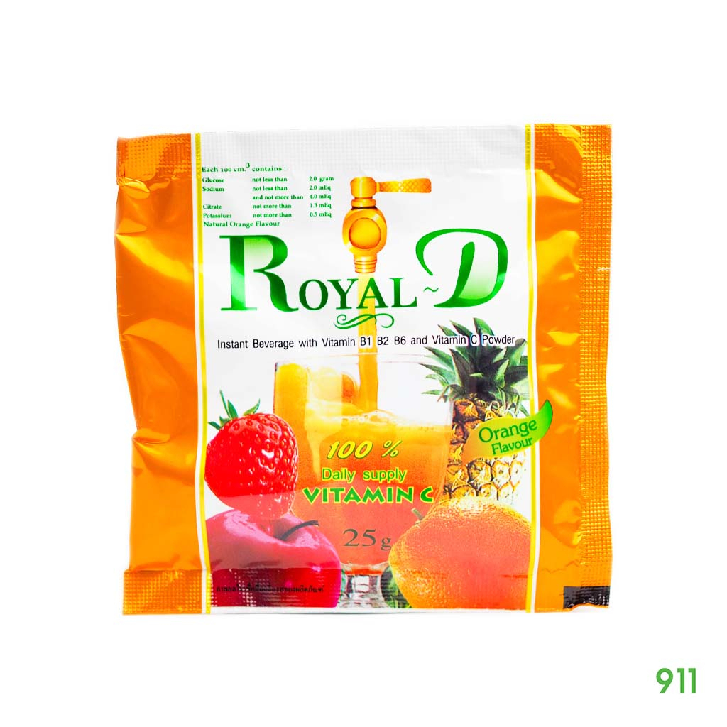 ได้-2-ซอง-รอแยล-ดี-เครื่องดื่มเกลือแร่ผสมวิตามิน-กลิ่นส้ม-royal-d-vitamin-c-orange-flavour