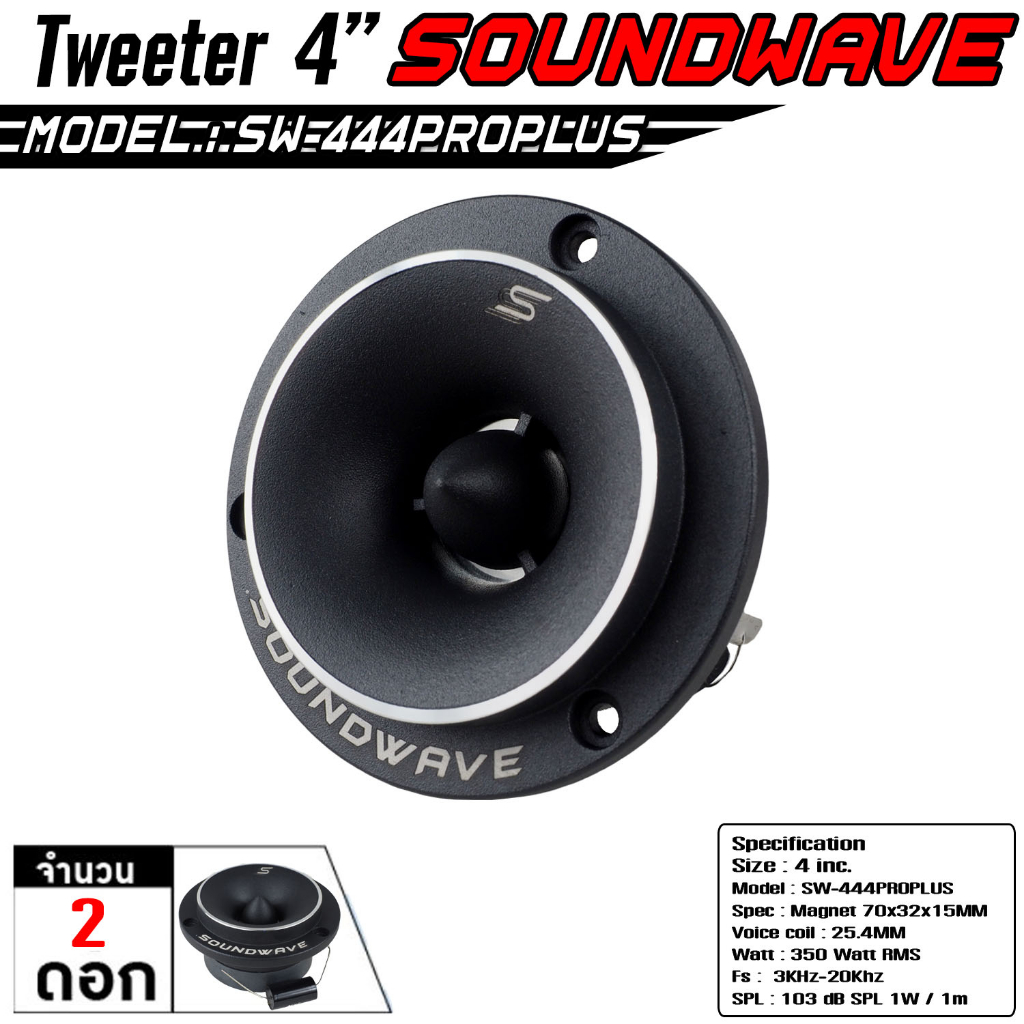 soundwave-sw-444proplus-ทวีตเตอร์-แหลมจาน-จำนวน-1คู่-ลำโพงรถยนต์-เครื่องเสียงรถ-ลำโพง4นิ้ว-เครื่องเสียงรถยนต์-เสียงแหลม