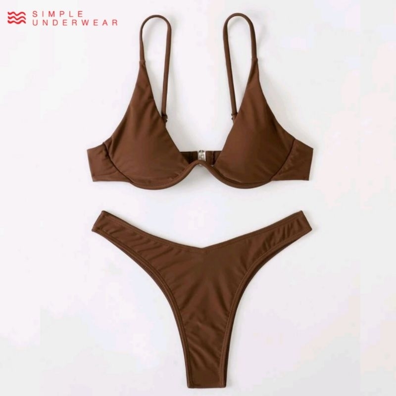 175 Simple Underwear bikini บิกินี่ ขาเว้า มีโครง | Shopee Thailand