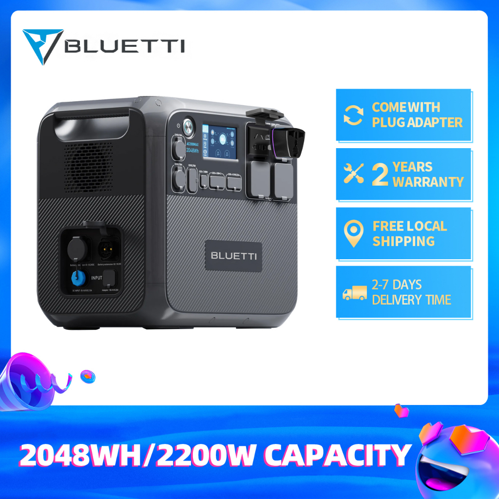 bluetti-ac200max-2200w-2048wh-640000mah-แบตเตอรี่สำรองอเนกประสงค์-220v-แบตเตอรี่สำรอง