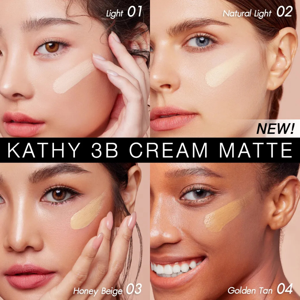 beauty-siam-แท้ทั้งร้าน-แบ่งขาย2รุ่น-แป้งทิ้นกระแต-kathy-3b-cream-matte-glow