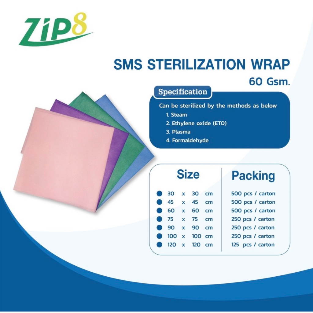 ผ้าห่อเครื่องมือแพทย์ SMS STERILIZATION WRAP 60Gsm. (สีเขียว) Shopee