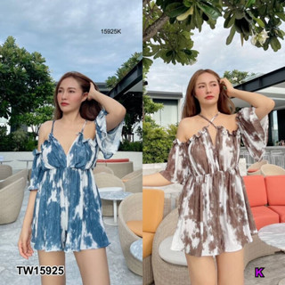 TW15925 จั้มสูทขาสั้น ทรงขาบานใส่สบายมากๆ