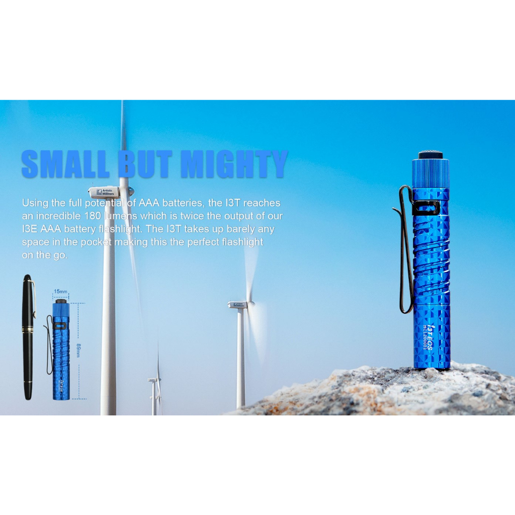ไฟฉาย Olight I3T EOS Pinwheel Blue ***Limited Edition***สว่างสูงสุด 180 ...