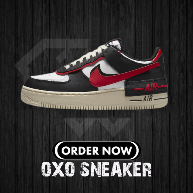 nike-air-force-1-low-shadow-black-and-red-ของแท้100