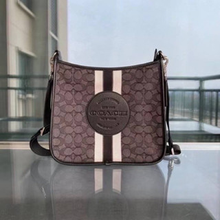 Coach CA195 Dempsey File Bag In Signature Jacquard With Stripe And Coach Patch