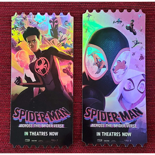 (พร้อม) collectible ticket Spiderman across the spider-verse Sf แท้ ตั๋ววิบวับ การ์ดวิบวับ Spiderman แท้