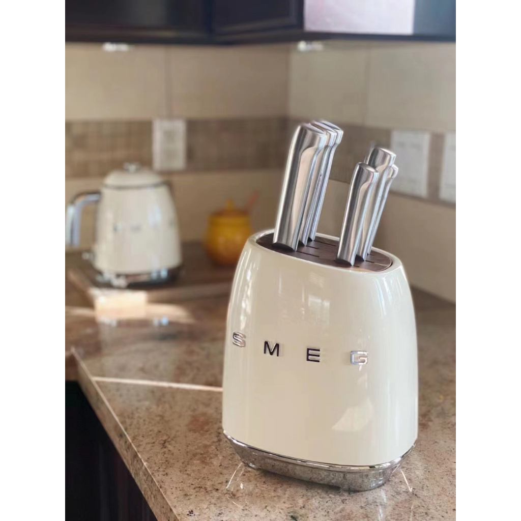 SMEG Smag Vintage Knife Holder 7piece Set of High end Household Knife