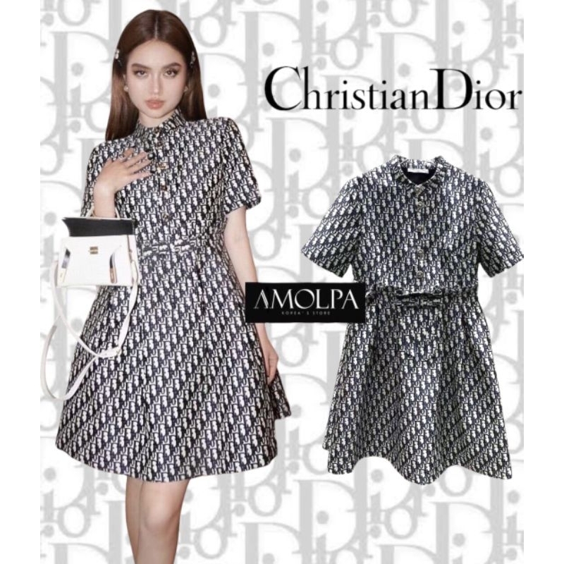 dress-christian-dior-ผ้าเกรดอย่างดี-เนื้อผ้ามี-texture-ในตัวเอง-ผ้าทอลาย-christian-dior-งานสวยม๊ากกกก-งานไฮเอน