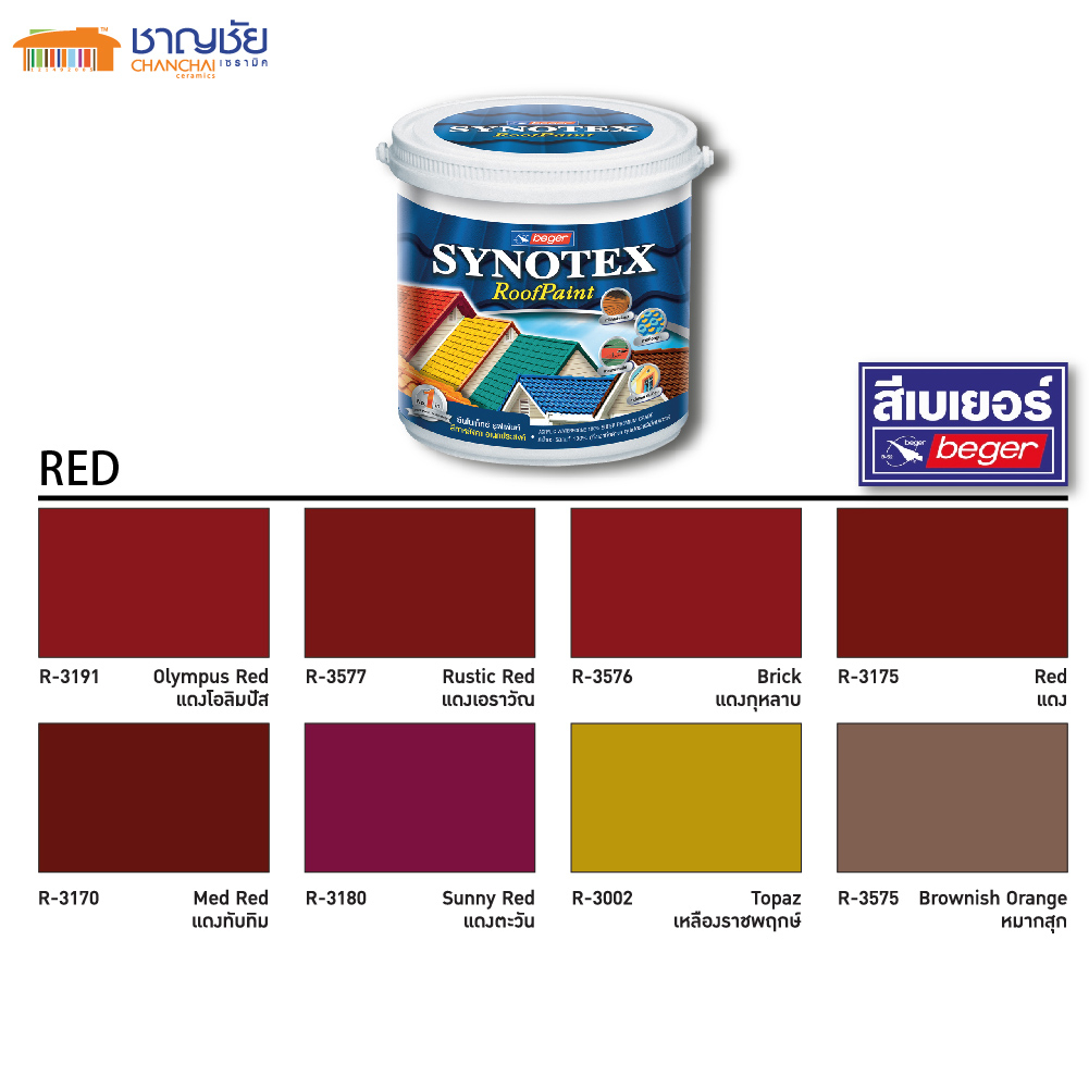 ส่งฟรี-beger-synotex-roofpaint-เฉดสีแดง-สีทาหลังคา-ชนิดกึ่งเงากึ่งด้าน-ขนาด-1-แกลลอน