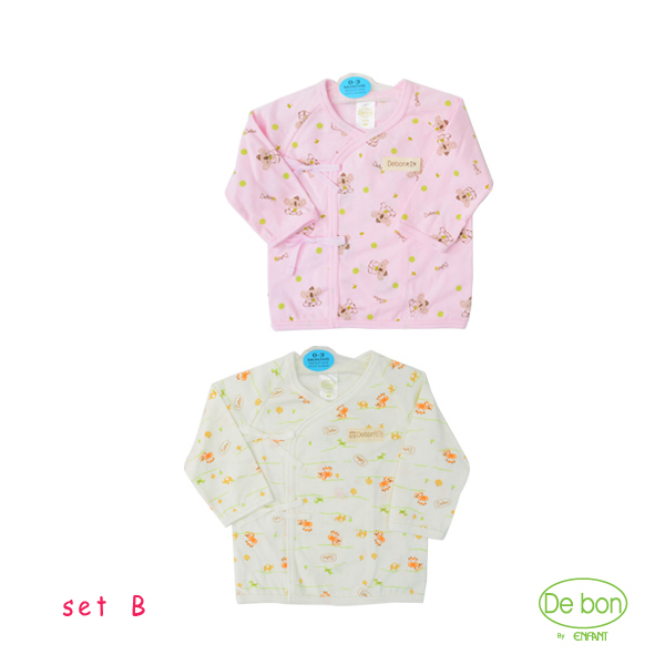 de-bon-by-enfant-เสื้อแบบผูกแขนยาวแพ็ค-2-ตัว