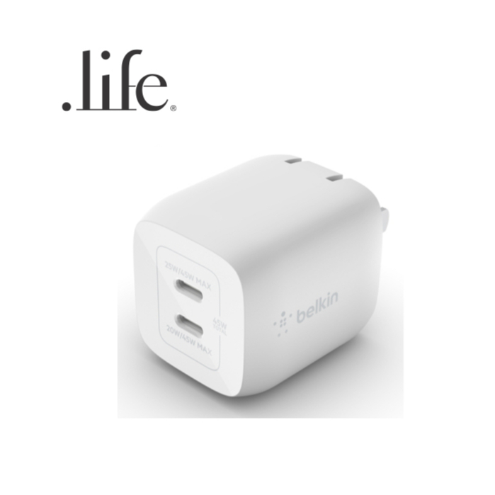 belkin-หัวชาร์จ-dual-gan-pd-and-pps-wall-charger-45-วัตต์-usb-c-2-พอร์ต-by-dotlife