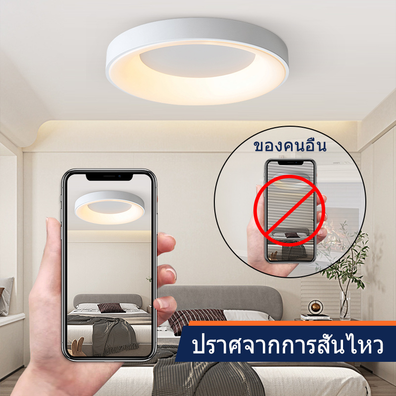 dundun-led-ceiling-lamp-โคมไฟเพดาน-led-หลอดไฟกลม-เพดานหลอดไฟกลมเพดาน-พร้อมรีโมท-โคม-ห้องนอน-ห้องรับแขก-บันได-ห้องครัว