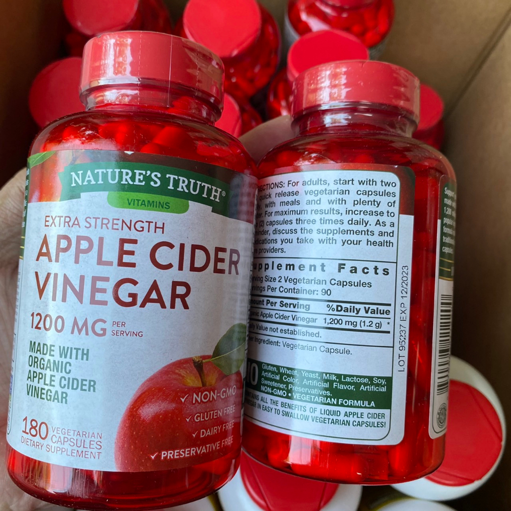 Nature's Truth Apple Cider Vinegar 1200 mg. 180 แคปซูล ของแท้100 พร้อม