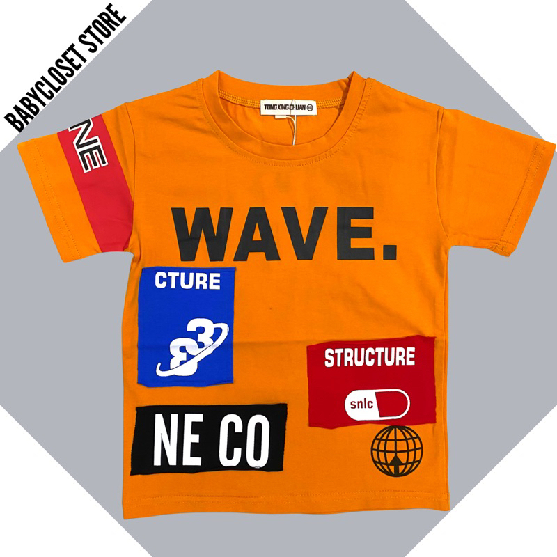 เสื้อยืดเด็กwave-เด็กอายุ-1-14ปี-ผ้าเกาหลี