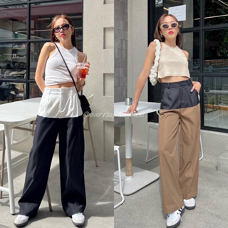 Must have!!! Monotone trouser 🤍🤎🖤(S,M,L 390฿ฟรีส่ง) มันสวยจริงๆนะแก!! 🤩 กางเกงกระบอกผ้าคอตตอนเนื้อดีทรงสวย ทูโทน akkara