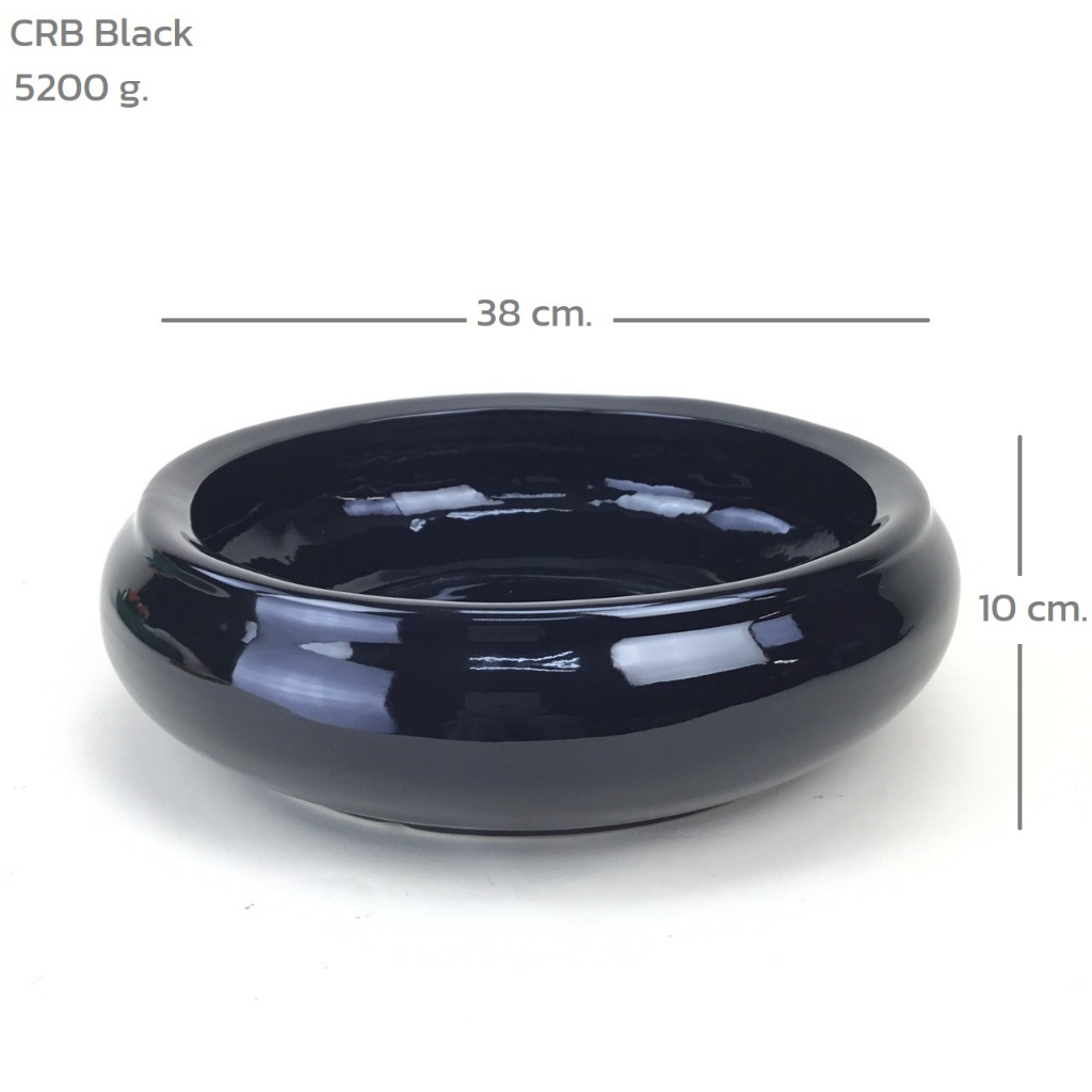 อ่างบัวสีดำ-ขนาด15นิ้ว-อ่างบัวสีดำเคลือบทั้งใบ