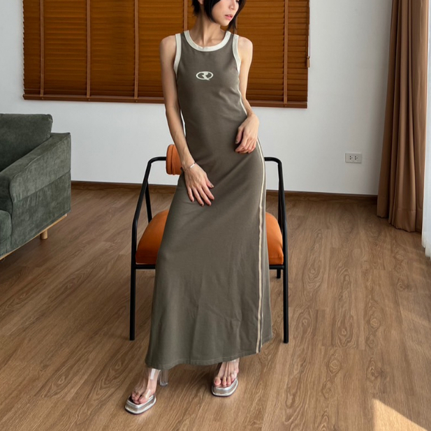 chani-5293-l-dress-ผ้ายืดเกาหลี-สีทูโทน-เดรส-เสื้อกล้าม-เสื้อผ้าแฟชั่น-ผู้หญิง