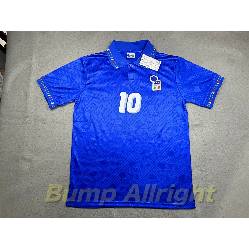 retro-เสื้อฟุตบอลย้อนยุค-vintage-ทีมชาติอิตาลี-italy-national-home-1994-10-baggio-เสื้อเปล่า