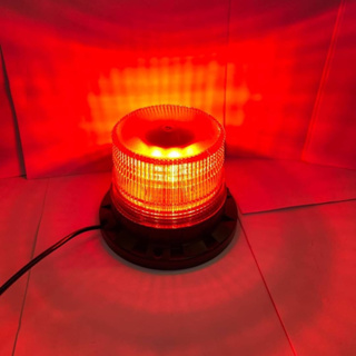 ไฟไซเรน ติดหลังคา 013A  สีเหลืองล้วน และสีแดงล้วน ใช้ไฟ 12 - 24 V ฐานยึดแม่เหล็ก led flash strobe