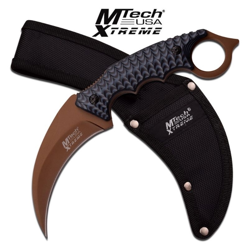 lt-พร้อมส่ง-gt-มีดพก-มีดคารัมบิต-ลิมิเต็ดอิดิชั่น-น้ำตาลไหม้-mtech-karambit-burning-brown-limited-edition-mx-8140bt-amp-bn