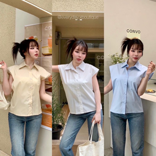 ZR Chic Shirts🤍(320฿ฟรีส่ง) เสื้อเชิ้ตแขนสั้นสุดชิค ดีเทลแขนเต่อ กระดุมหน้า ผ้าcontton งานชนช็อปซาร่า แพทเทิร์นปัง valen