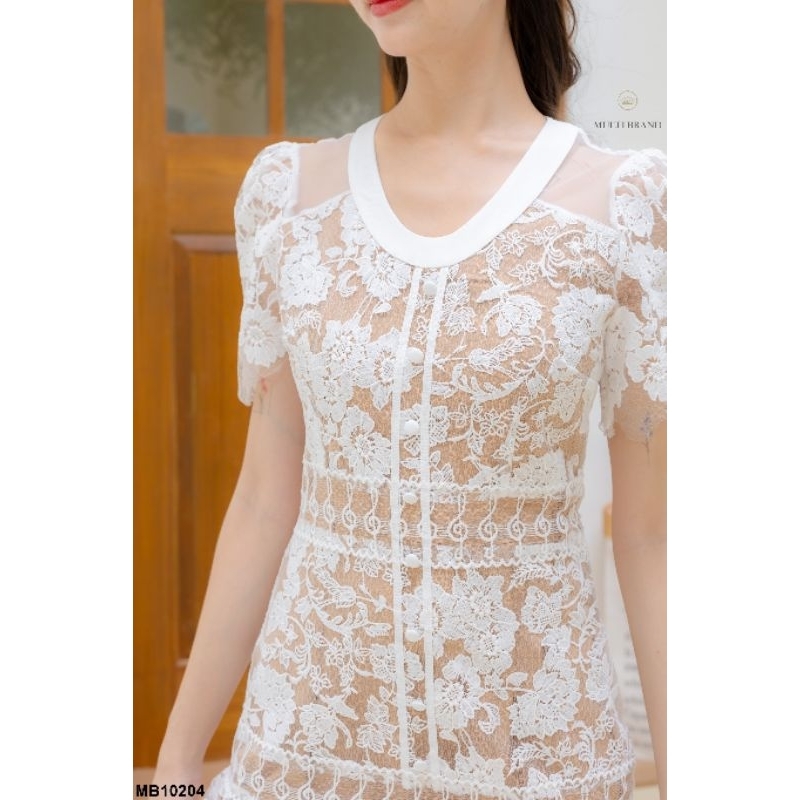 เดรสลูกไม้ระบาย-สีขาว-ซับสีเนื้อ-mb10204