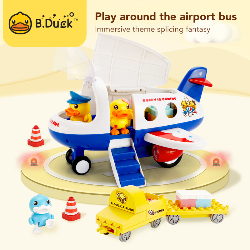 b-duck-ของเล่นเด็กบล็อคตัวต่อสนามบินการบินบล็อคตัวต่อ