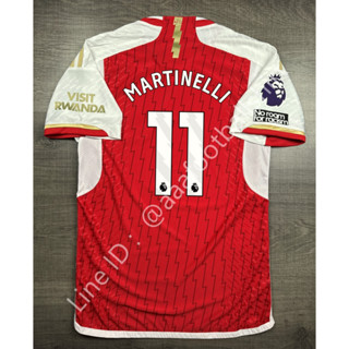 เสื้อฟุตบอล เกรด player อาเซน่อล Home เหย้า 2023/24 อาร์ม EPL เบอร์ชื่อ 11 MARTINELLI