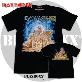 Blaxroxxx เสื้อวง ลิขสิทธิ์แท้ Iron Maiden (IRM006) เสื้อยืดคอกลมแขนสั้น สกรีนลาย วินเทจ