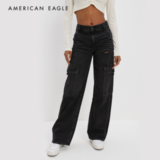 American Eagle Super High-Waisted Cargo Baggy Wide-Leg Jean กางเกง ยีนส์ ผู้หญิง คาร์โก้ แบ็กกี้ ไวด์เลก เอวสูง (WWI WBG 043-4471-064)
