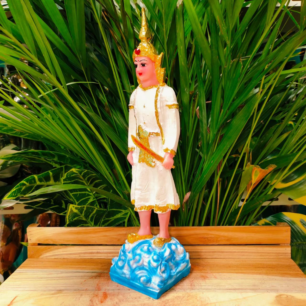 aln888รูปหล่อองค์เทวดา-อากาศเทวดา-ชุดสีขาว-เนื้อเรซิ่น-สูง-33-cm-สำหรับถวายศาลพระภูมิ-หรือสำหรับถวายแก้บน