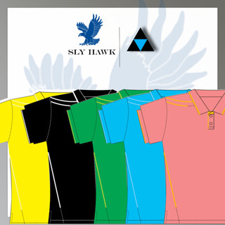 เสื้อโปโลหญิง เสื้อคอปกแขนสั้น เสื้อโปโลสีพื้น FLY HAWK FLYHAWK รุ่น A371  ของแท้ 100%