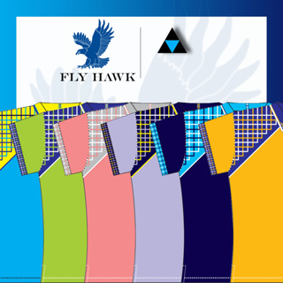 เสื้อโปโลหญิง เสื้อคอปกแขนสั้น เสื้อโปโลสีพื้น FLY HAWK FLYHAWK รุ่น A377  ของแท้ 100%