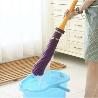 Magic Mop เมจิกม็อบ ไม้ม็อบ ถูพื้นแบบบิดล็อค ไม้ถูพื้น ไมโครไฟเบอร์ คละสี (28-60)