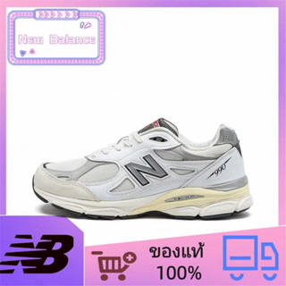 ของแท้ 100% New Balance Teddy Made series NB 990 V3 รองเท้าวิ่งลำลองที่ดูดซับแรงกระแทกทนต่อการสึกหรอ unisex สีขาว