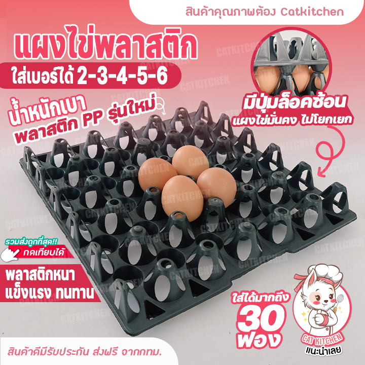 ส่งฟรี-แผงไข่-catkitchen-ถาดไข่-แผงไข่พลาสติก-แผงไข่ไก่-แผงไข่-cookingrun-รางถาดใข่พลาสติก-30-ฟอง-ใส่ไข่ได้ทุกเบอร์