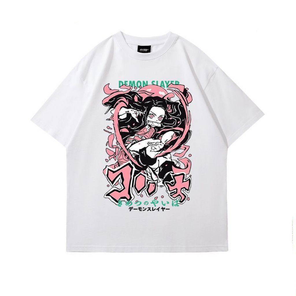 ฤดูร้อนใหม่-demon-slayer-คู่แขนสั้นเสื้อยืดผู้ชายและผู้หญิงเสื้อผ้า-kamado-nezuko-ฝ้าย-ins